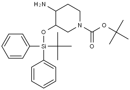 1-Piperidinecarboxylic acid, 4-amino-3-[[(1,1-dimethylethyl)diphenylsilyl]oxy]-, 1,1-dimethylethyl ester Structure