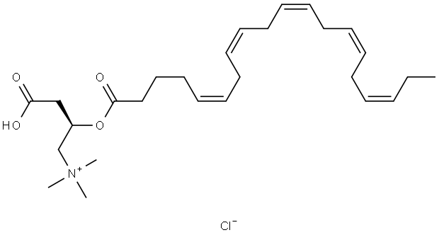 1-Propanaminium, 3-carboxy-N,N,N-trimethyl-2-[[(5Z,8Z,11Z,14Z,17Z)-1-oxo-5,8,11,14,17-eicosapentaen-1-yl]oxy]-, chloride (1:1), (2R)- Structure