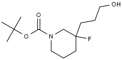 tert-butyl 3-fluoro-3-(3-hydroxypropyl)piperidine-1-carboxylate Structure