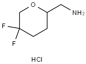 (5,5-difluorooxan-2-yl)methanamine hydrochloride Structure
