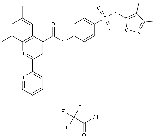 N-(4-(N-(3,4-Dimethylisoxazol-5-yl)sulfamoyl)phenyl)-6,8-dimethyl-2-(pyridin-2-yl)quinoline-4-carboxamide 2,2,2-trifluoroacetate Structure