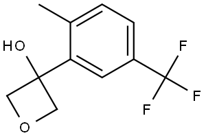 3-[2-Methyl-5-(trifluoromethyl)phenyl]-3-oxetanol Structure