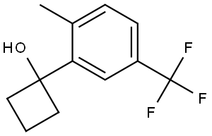 1-[2-Methyl-5-(trifluoromethyl)phenyl]cyclobutanol Structure