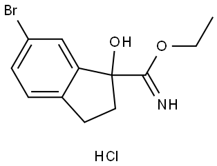 ethyl 6-bromo-1-hydroxy-2,3-dihydro-1H-indene-1-carbimidate hydrochloride Structure