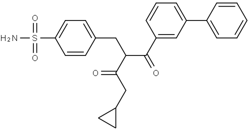 Benzenesulfonamide, 4-[2-([1,1′-biphenyl]-3-ylcarbonyl)-4-cyclopropyl-3-oxobutyl]- Structure