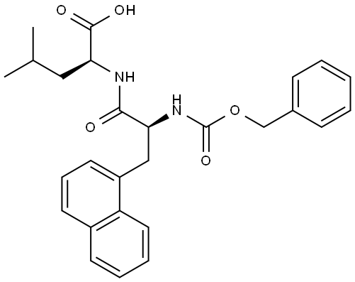 ((S)-2-(((benzyloxy)carbonyl)amiNA)-3-(naphthalen-1-yl)propaNAyl)-L-leucine Structure