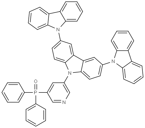 (5-(9'H-[9,3':6',9''-tercarbazol]-9'-yl)pyridin-3-yl)diphenylphosphine oxide Structure