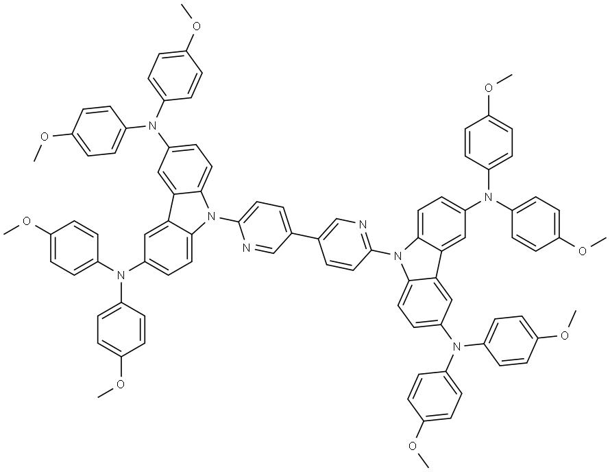 9,9'-([3,3'-bipyridine]-6,6'-diyl)bis(N3,N3,N6,N6-tetrakis(4-methoxyphenyl)-9H-carbazole-3,6-diamine) Structure