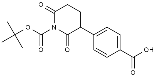 4-(1-(tert-Butoxycarbonyl)-2,6-dioxopiperidin-3-yl)benzoic Acid Structure