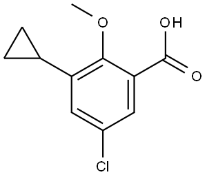 Benzoic acid, 5-chloro-3-cyclopropyl-2-methoxy- Structure