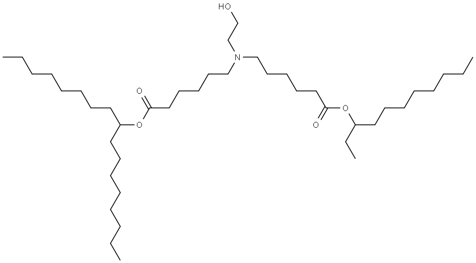 heptadecan-9-yl 6-((2-hydroxyethyl)(6-oxo-6-(undecan-3-yloxy)hexyl)amino)hexanoate Structure