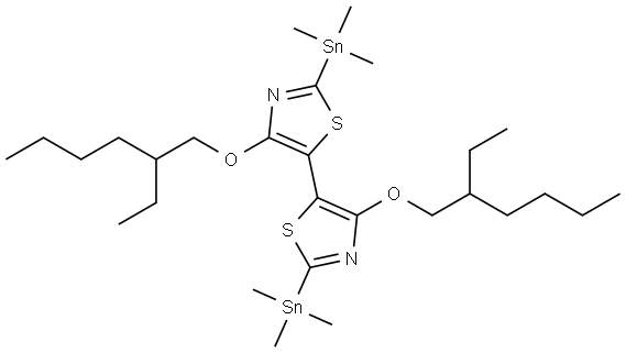 5,5′-Bithiazole, 4,4′-bis[(2-ethylhexyl)oxy]-2,2′-bis(trimethylstannyl)- Structure