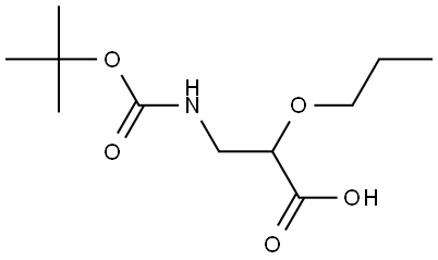 Propanoic acid, 3-[[(1,1-dimethylethoxy)carbonyl]amino]-2-propoxy- Structure