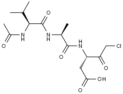 L-Alaninamide, N-acetyl-L-valyl-N-[(1S)-1-(carboxymethyl)-3-chloro-2-oxopropyl]- Structure