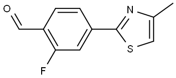 2-fluoro-4-(4-methylthiazol-2-yl)benzaldehyde Structure