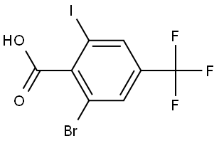 2-Bromo-6-iodo-4-(trifluoromethyl)benzoic acid 구조식 이미지