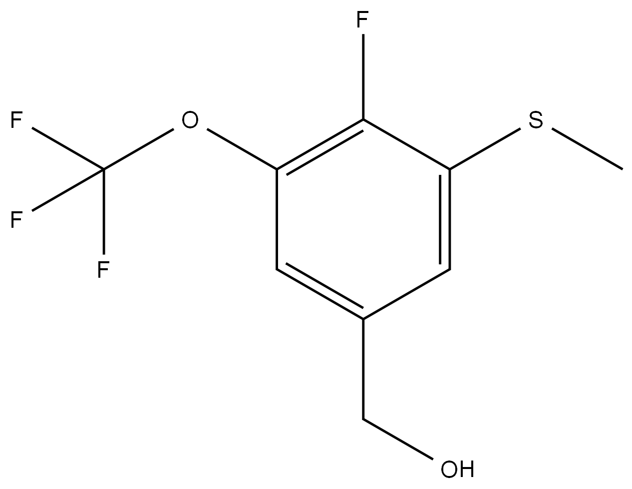 4-Fluoro-3-(methylthio)-5-(trifluoromethoxy)benzenemethanol Structure