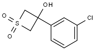 3-Thietanol, 3-(3-chlorophenyl)-, 1,1-dioxide Structure