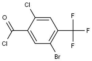 5-bromo-2-chloro-4-(trifluoromethyl)benzoyl chloride Structure