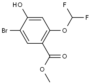 Methyl 5-bromo-2-(difluoromethoxy)-4-hydroxybenzoate Structure