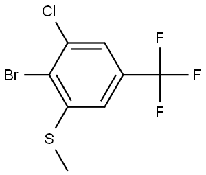 (2-bromo-3-chloro-5-(trifluoromethyl)phenyl)(methyl)sulfane Structure