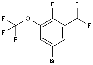 5-Bromo-1-(difluoromethyl)-2-fluoro-3-(trifluoromethoxy)benzene Structure