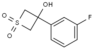 3-Thietanol, 3-(3-fluorophenyl)-, 1,1-dioxide Structure