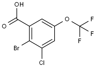 2-Bromo-3-chloro-5-(trifluoromethoxy)benzoic acid Structure