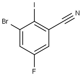 3-Bromo-5-fluoro-2-iodobenzonitrile Structure