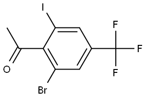 1-[2-Bromo-6-iodo-4-(trifluoromethyl)phenyl]ethanone Structure