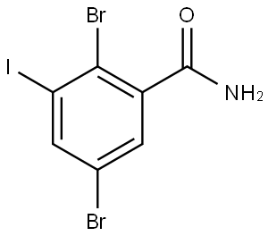 2,5-Dibromo-3-iodobenzamide Structure