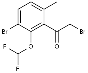 2-Bromo-1-[3-bromo-2-(difluoromethoxy)-6-methylphenyl]ethanone Structure