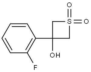 3-Thietanol, 3-(2-fluorophenyl)-, 1,1-dioxide Structure