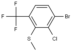 (3-bromo-2-chloro-6-(trifluoromethyl)phenyl)(methyl)sulfane Structure