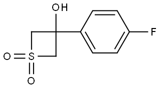 3-Thietanol, 3-(4-fluorophenyl)-, 1,1-dioxide Structure