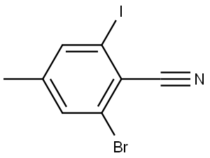 2-Bromo-6-iodo-4-methylbenzonitrile Structure