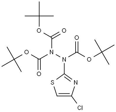 tri-tert-Butyl 2-(4-chlorothiazol-2-yl)hydrazine-1,1,2-tricarboxylate Structure