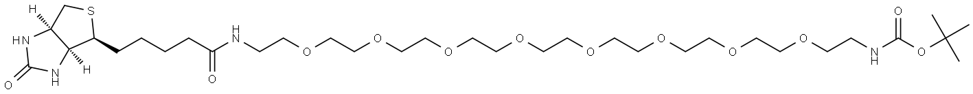 Biotin-PEG8-CH2CH2NH-Boc Structure