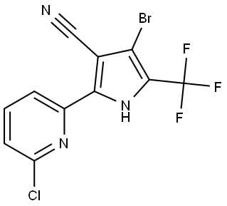 1H-Pyrrole-3-carbonitrile, 4-bromo-2-(6-chloro-2-pyridinyl)-5-(trifluoromethyl)- 구조식 이미지