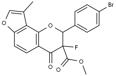 Methyl 2-(4-bromophenyl)-3-fluoro-3,4-dihydro-9-methyl-4-oxo-2H-furo[2,3-h]-1-be... Structure