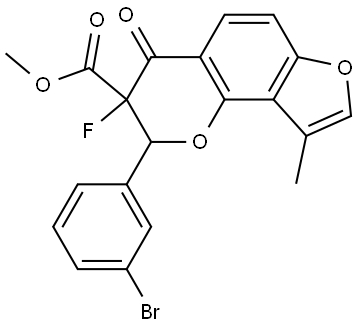 Methyl 2-(3-bromophenyl)-3-fluoro-3,4-dihydro-9-methyl-4-oxo-2H-furo[2,3-h]-1-be... Structure