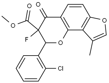 Methyl 2-(2-chlorophenyl)-3-fluoro-3,4-dihydro-9-methyl-4-oxo-2H-fur[2,3-h]-1-b... 구조식 이미지