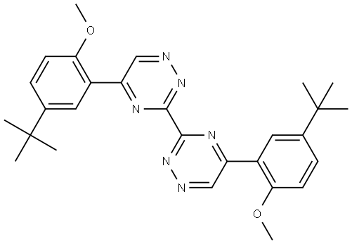 5,5′-Bis[5-(1,1-dimethylethyl)-2-methoxyphenyl]-3,3′-bi-1,2,4-triazine Structure