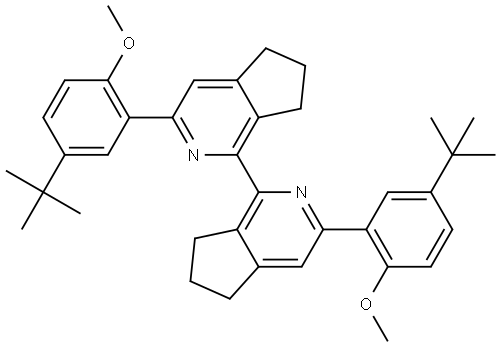 3,3'-bis(5-(tert-butyl)-2-methoxyphenyl)-6,6',7,7'-tetrahydro-5H,5'H-1,1'-bi(cyclopenta[c]pyridine) Structure