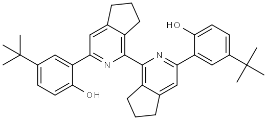 2,2'-(6,6',7,7'-tetrahydro-5H,5'H-[1,1'-bi(cyclopenta[c]pyridine)]-3,3'-diyl)bis(4-(tert-butyl)phenol) Structure