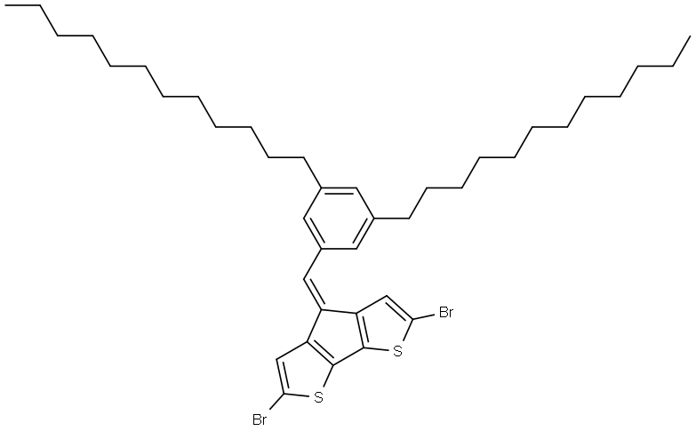 2,6-dibromo-4-(3,5-bisdodecanylbenzylidene)-4H-cyclopenta[2,1-b:3,4-b']dithiophene Structure