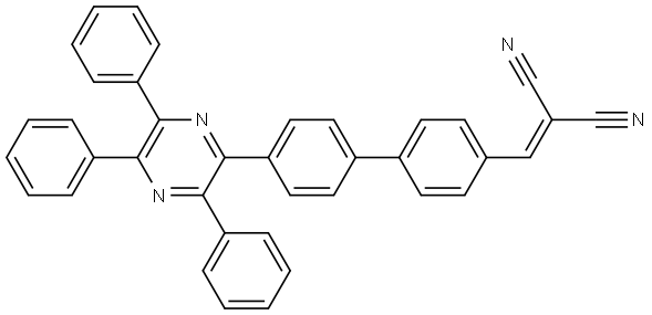 2-((4'-(3,5,6-triphenylpyrazin-2-yl)-[1,1'-biphenyl]-4-yl)methylene)malononitrile 구조식 이미지