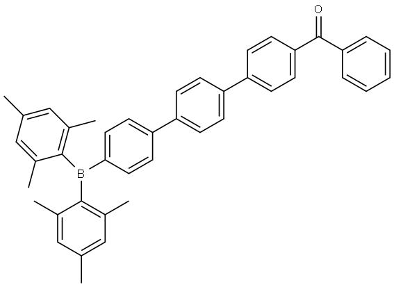 (4''-(dimesitylboraneyl)-[1,1':4',1''-terphenyl]-4-yl)(phenyl)methanone 구조식 이미지