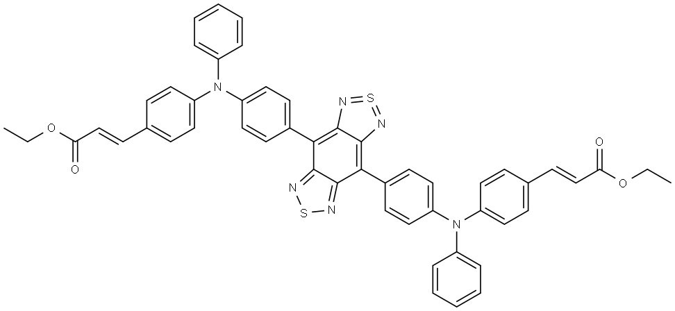 2-Propenoic acid, 3,3′-[2λ4δ2-benzo[1,2-c:4,5-c′]bis[1,2,5]thiadiazole-4,8-diylbis[4,1-phenylene(phenylimino)-4,1-phenylene]]bis-, 1,1′-diethyl ester, (2E,2′E)- Structure