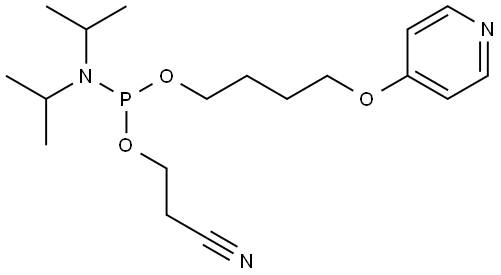 2-cyanoethyl (4-(pyridin-4-yloxy)butyl) diisopropylphosphoramidite Structure